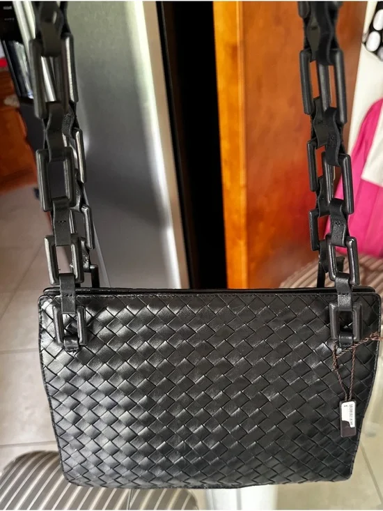 RARE Bottega Veneta Lambskin Intrecciato Olympiia Bag w Bold Leather Link Straps - Picture 13 of 15